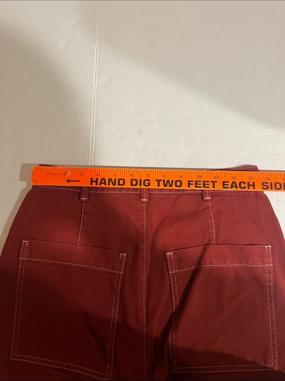 BDG Urban Outfitters Women Rust Wide Leg Utility Pant Contrast Stitch W27 Skater - Picture 8 of 12